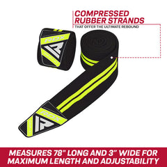 RDX K3G Elasticated Green Knee Wraps OEKO-TEX® Standard 100 certified