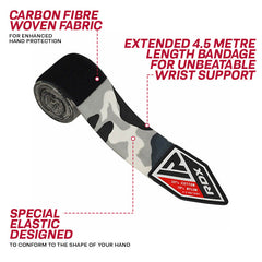 RDX RC 4.5m Pro Hand Wraps Tape for Boxing, MMA & Muay Thai Elasticated
