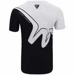RDX T15 White Black Short Sleeves Sweat-Wicking Gym T-Shirt