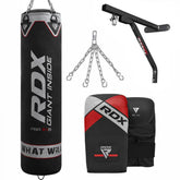 RDX X1 4ft / 5ft 4-in-1 Punch Bag with bag gloves & wall Bracket Set Filled