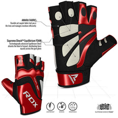 RDX S8 Bold Leather Gym Gloves