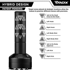 6ft Free Standing Adult Punch Bag with Target Zones