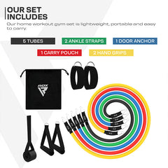 RDX L1 4-IN-1 Resistances Tubes set 10-30lbs for Home Gym Workout