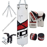 RDX F7 Ego 4ft / 5ft 8-in-1 Heavy Boxing Punch Bag & Gloves Set