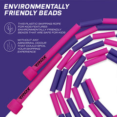 RDX BP Pink Purple Colour Braided Nylon Tangle-Free 10ft Kids Skipping Rope