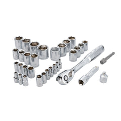 DEWALT 34-Piece Mechanics Socket Tool Kit with Stackable Carry Case