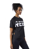 Reebok Women's Workout Ready Meet You There Graphic T-Shirt Black