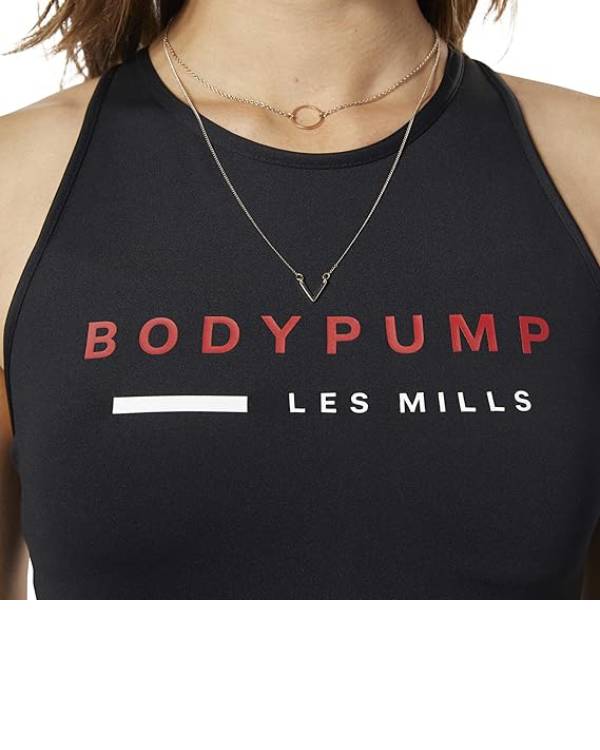 Reebok LES MILLS BODYPUMP SUPPORT TANK TOP BLACK Fitness Workout