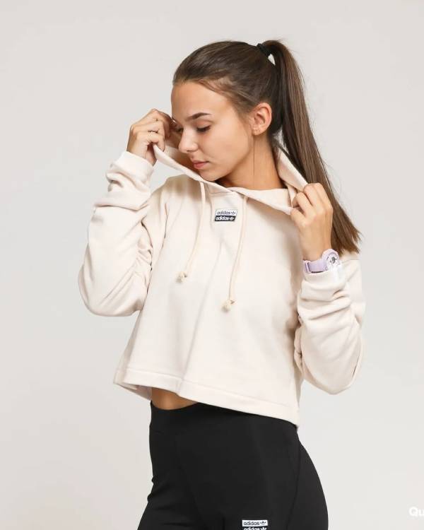 Adidas Originals R.Y.V. Cropped Hoodie Beige