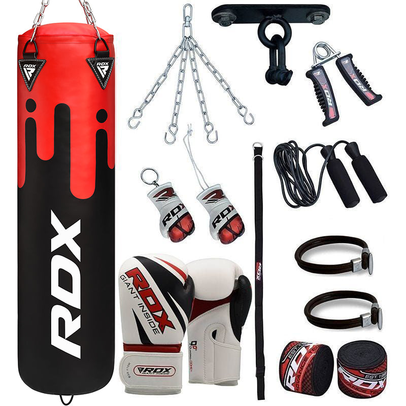 RDX F9 4ft / 5ft 13-in-1 Heavy Boxing Punch Bag & Gloves Set