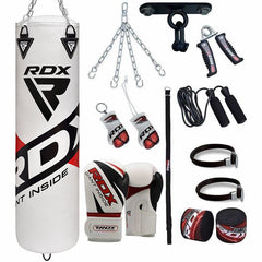 RDX F10 4ft / 5ft 13-in-1 Heavy Boxing Punch Bag & Gloves Set