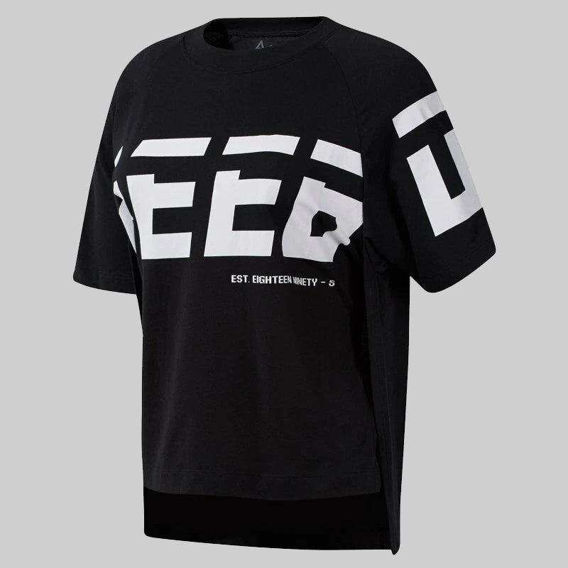 Reebok Women's Workout Ready Meet You There Graphic T-Shirt Black