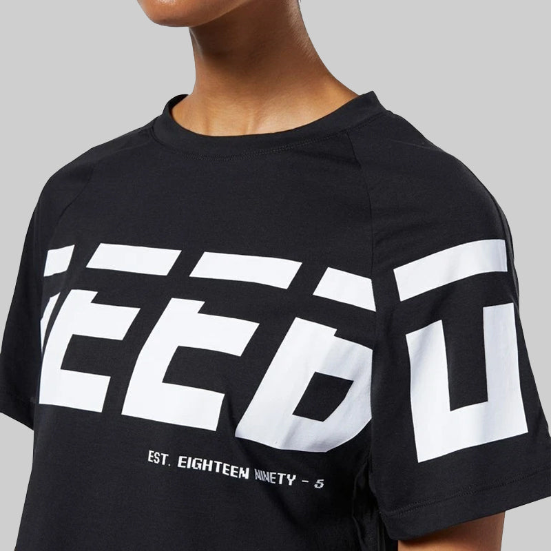 Reebok Women's Workout Ready Meet You There Graphic T-Shirt Black