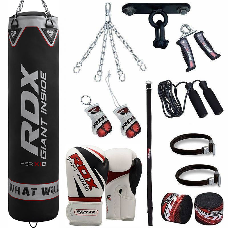 RDX X1B 4ft / 5ft 13-in-1 Heavy Boxing Punch Bag & Gloves Set