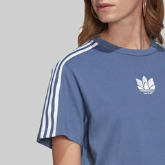 Adidas Women's Adicolor 3d Trefoil Loose T-shirt Crew Blue