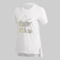 Adidas Originals Trefoil Tshirt White Gold Metalic Teen Girls