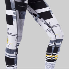 Reebok Workout Leggings Soft Cotton Black White Yellow Gym