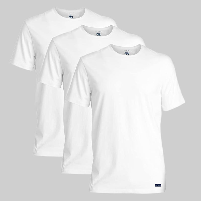 Ted Baker Men’s Classic Cotton T-Shirt 3-Pack – Crisp White