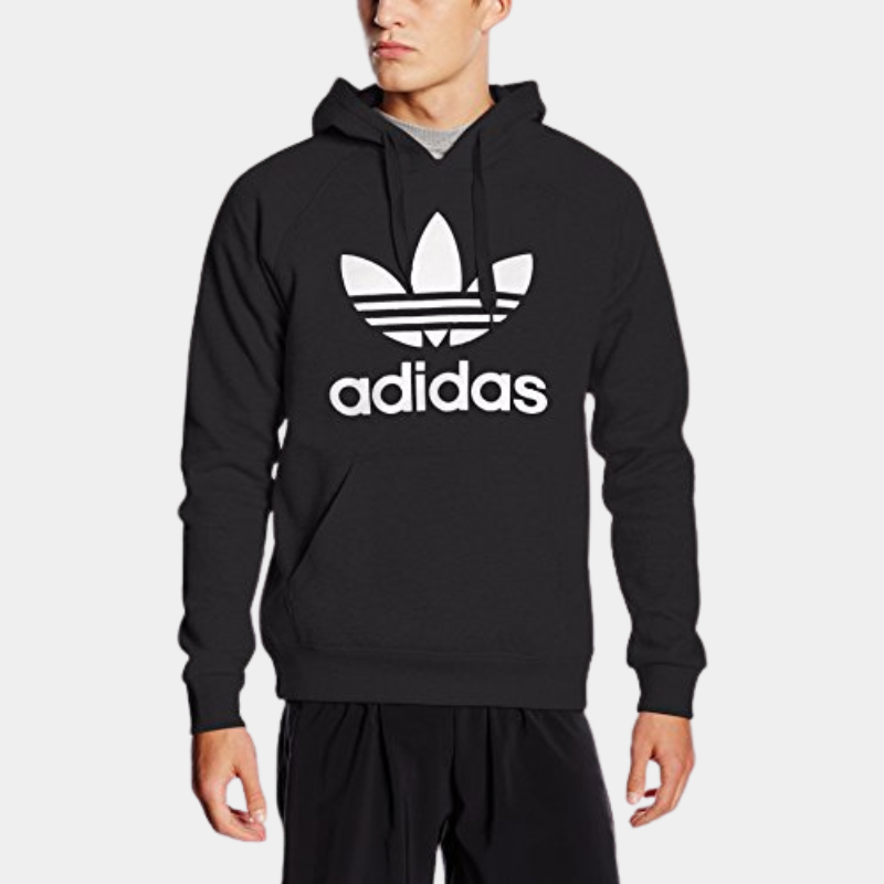 Adidas Men’s Classic Trefoil Pullover Hoodie - Black