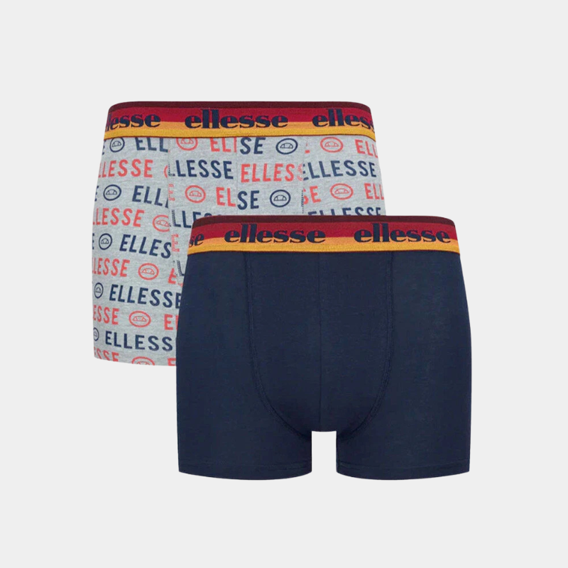 Ellesse Muxel Men’s 2-Pack Cotton Trunks – Grey/Blue/Multicolor