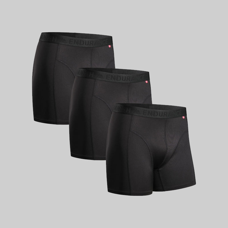Danish Endurance Herren-Sportboxershorts mit Feuchtigkeitstransport – 3er-Pack