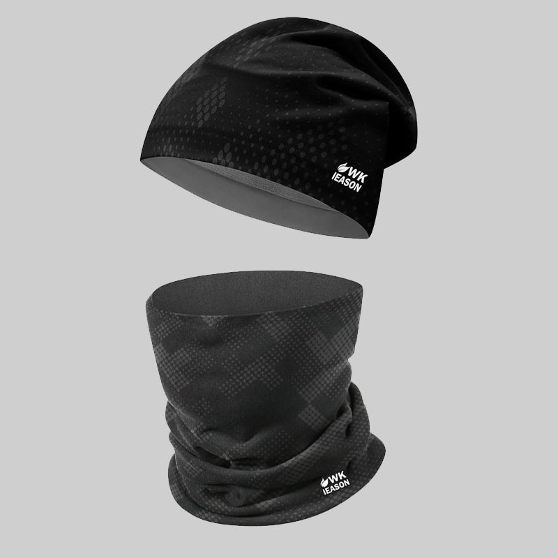 WK IEASON Winter Thermal Fleece Hat & Neck Warmer Set