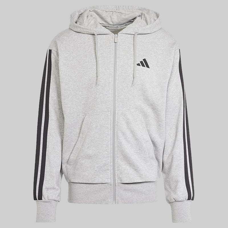 Adidas Essentials Three Stripes French Terry Full-Zip Hoodie for Men