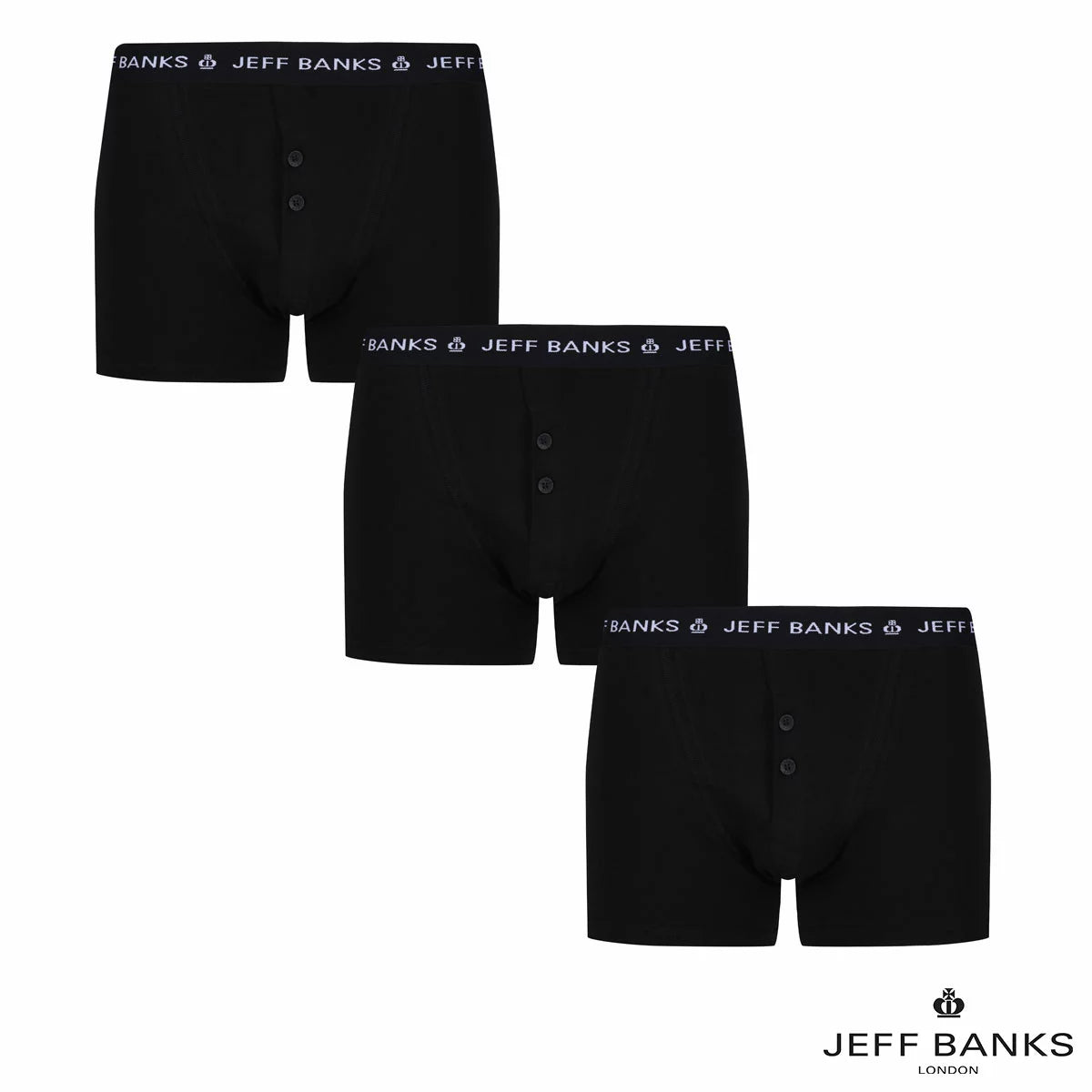 Jeff Banks Men’s Button Fly Boxers 6-Pack