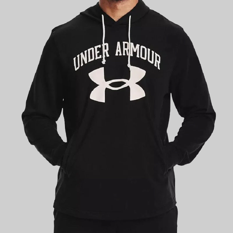 Under Armour Men’s Ua Rival Terry Big Logo Black Sports Hoodie