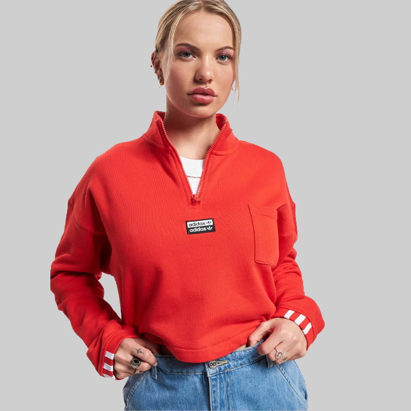 Adidas Originals Women's Cropped Sweatshirt Red