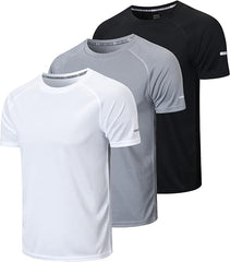 Men’s Breathable Performance Sports T-Shirts (Pack of 3)
