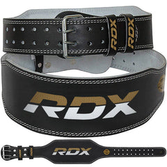 RDX 6-Inch Premium Leather Weightlifting Gym Belt for Strength Training