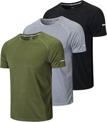 Men’s Breathable Performance Sports T-Shirts (Pack of 3)
