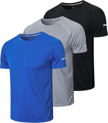 Men’s Breathable Performance Sports T-Shirts (Pack of 3)