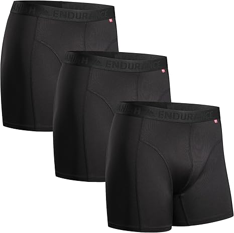 Danish Endurance Men’s Moisture-Wicking Sports Boxers – 3 Pack