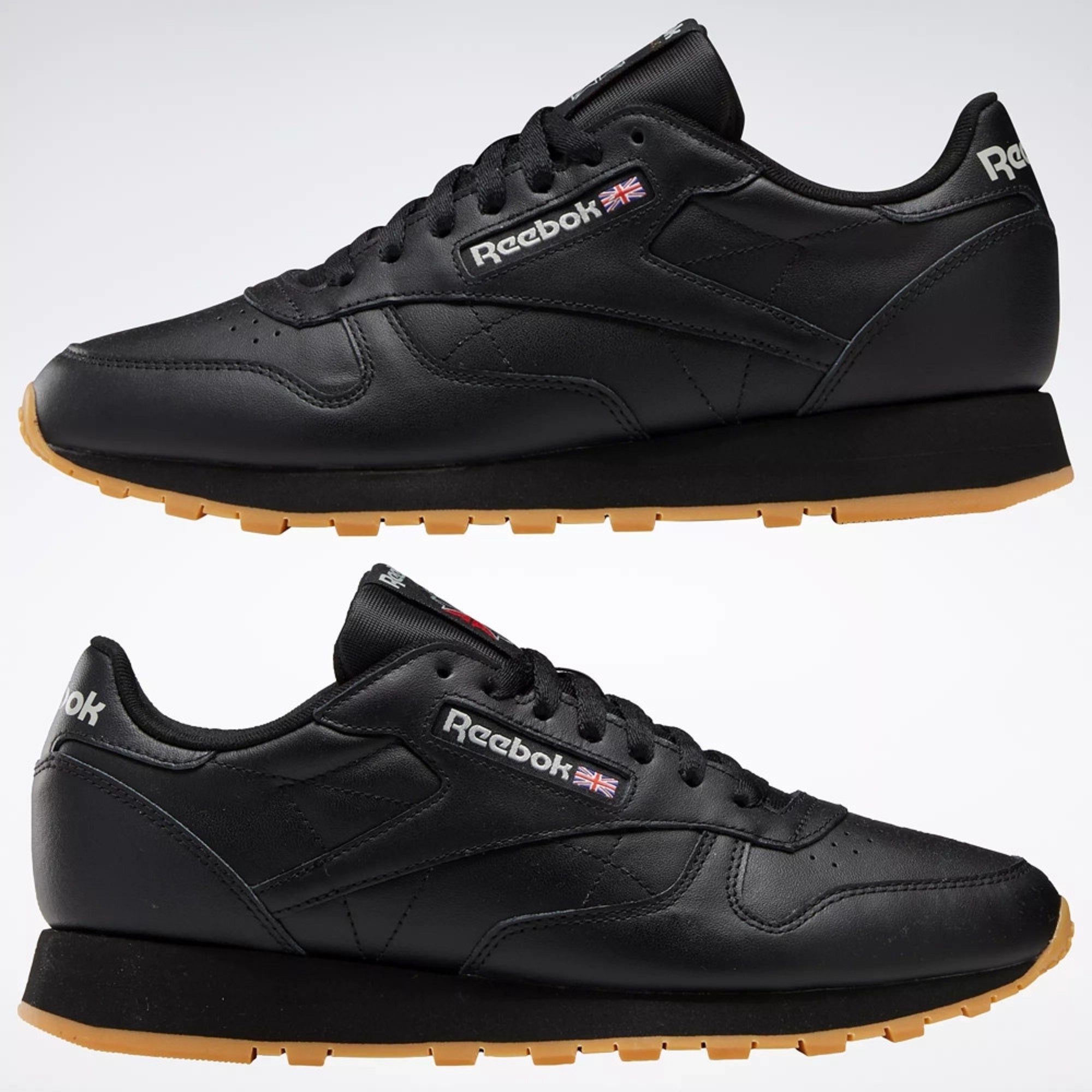 Women's Reebok Classic Leather Trainers Black/Gum