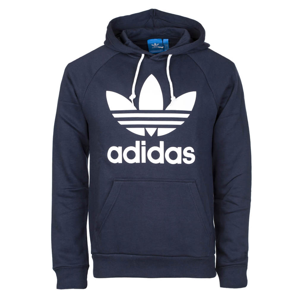 Adidas Men’s Classic Trefoil Pullover Hoodie – Navy Blue