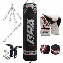 RDX X1 4ft / 5ft 8-in-1 Heavy Boxing Punch Bag & Gloves Set