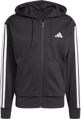 Adidas Men’s Essential Three Stripes Fleece Zipper Hoodie
