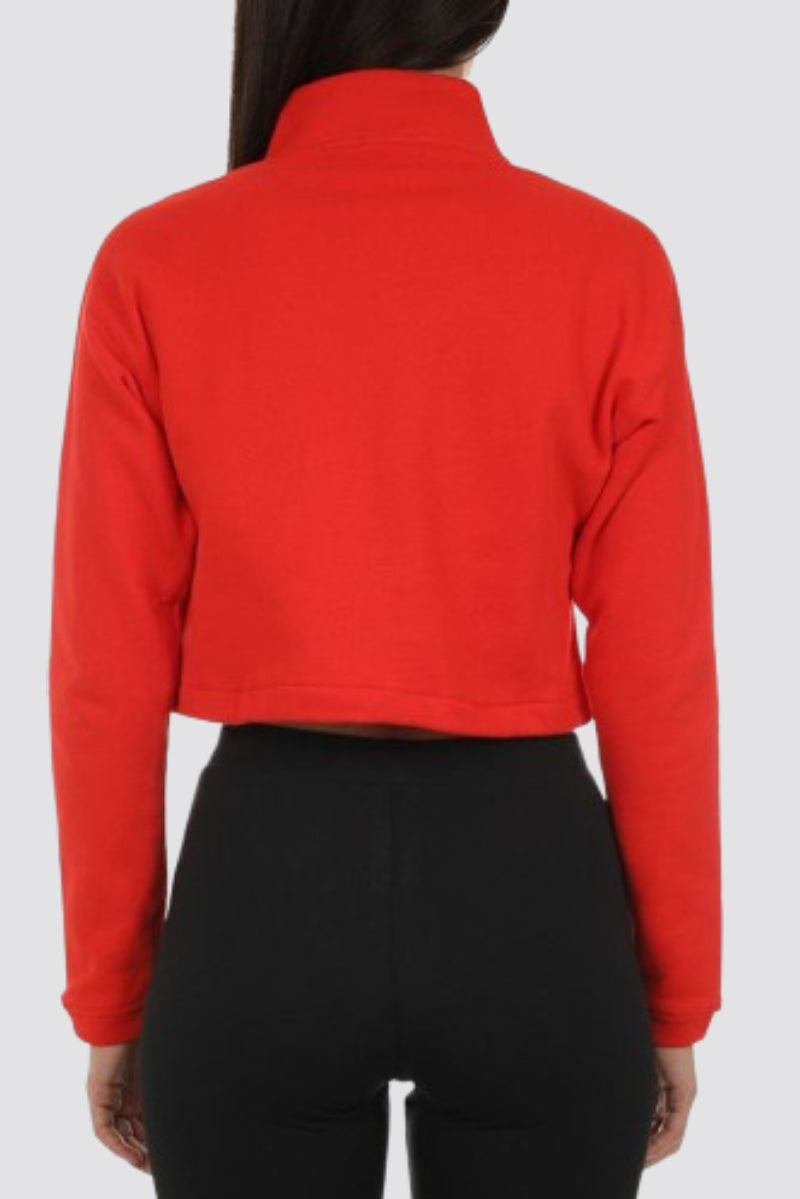 Adidas Originals Women's Cropped Sweatshirt Red