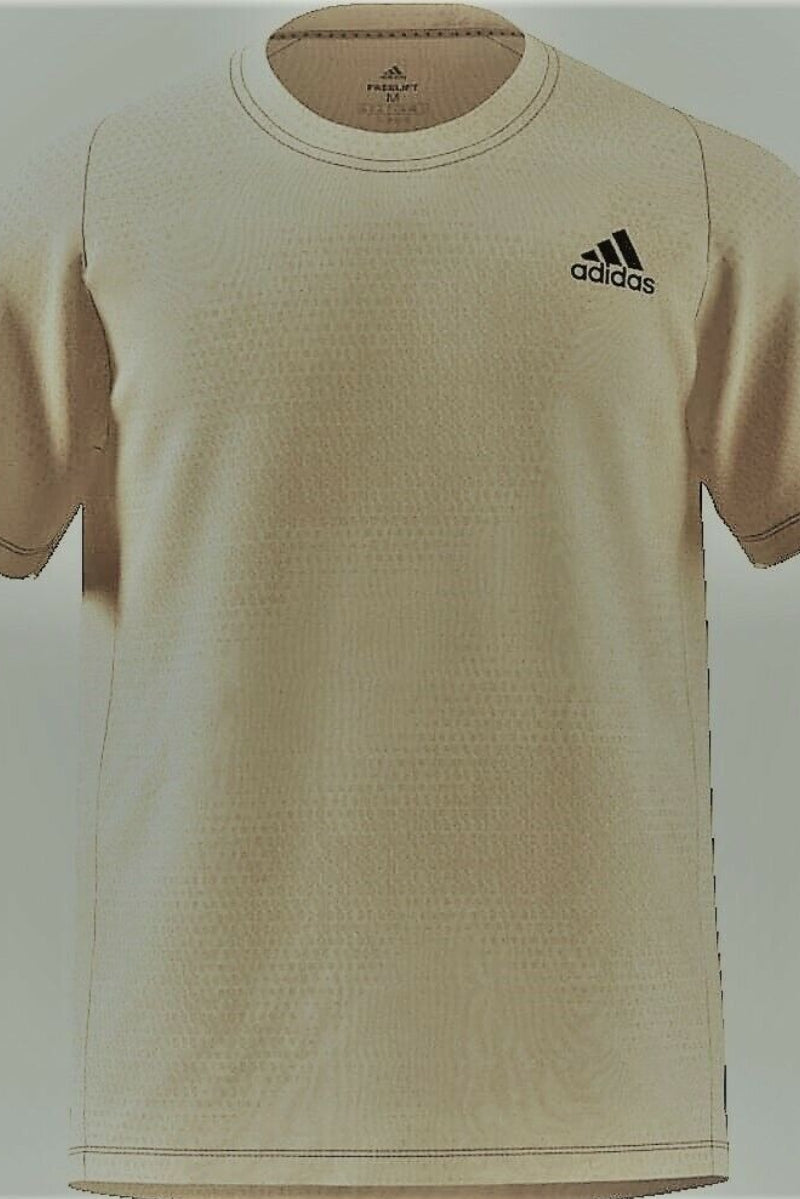 Adidas Men's FreeLift Tech Aeroknit Graphic T-Shirt Ivory/Grey