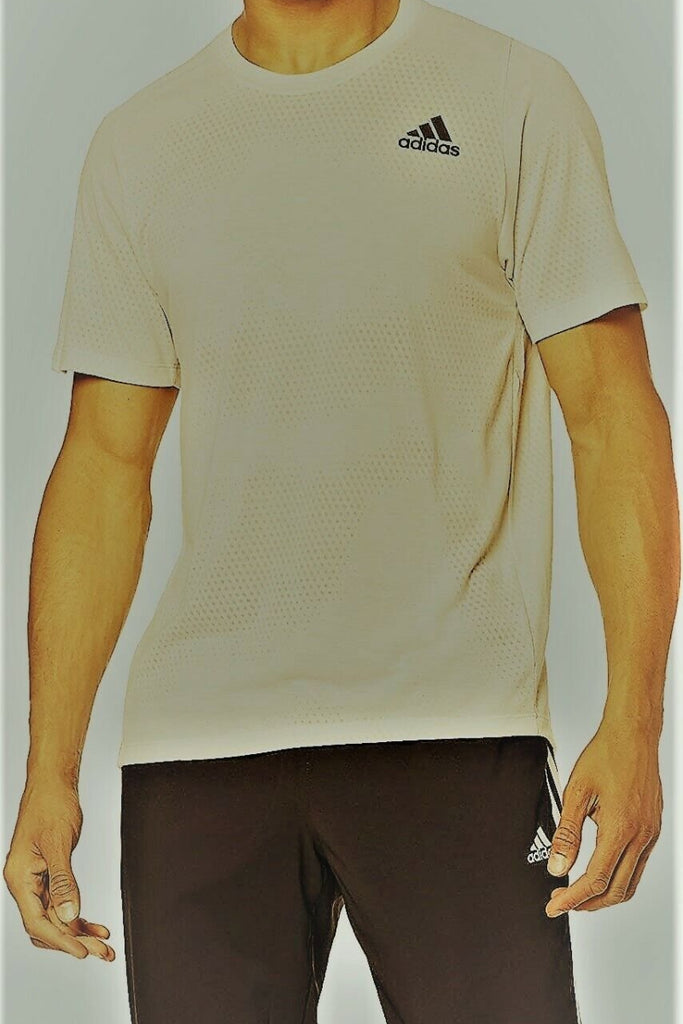 Adidas Men s FreeLift Tech Aeroknit Graphic T Shirt Ivory Grey