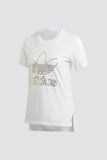 Adidas Originals Trefoil Tshirt White Gold Metalic Teen Girls