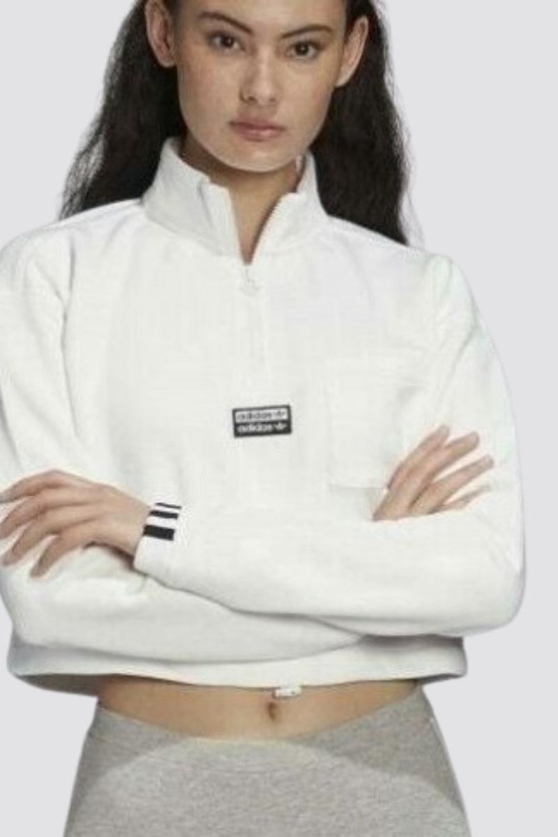 Adidas Women Originals Cropped Sweatshirt  -White