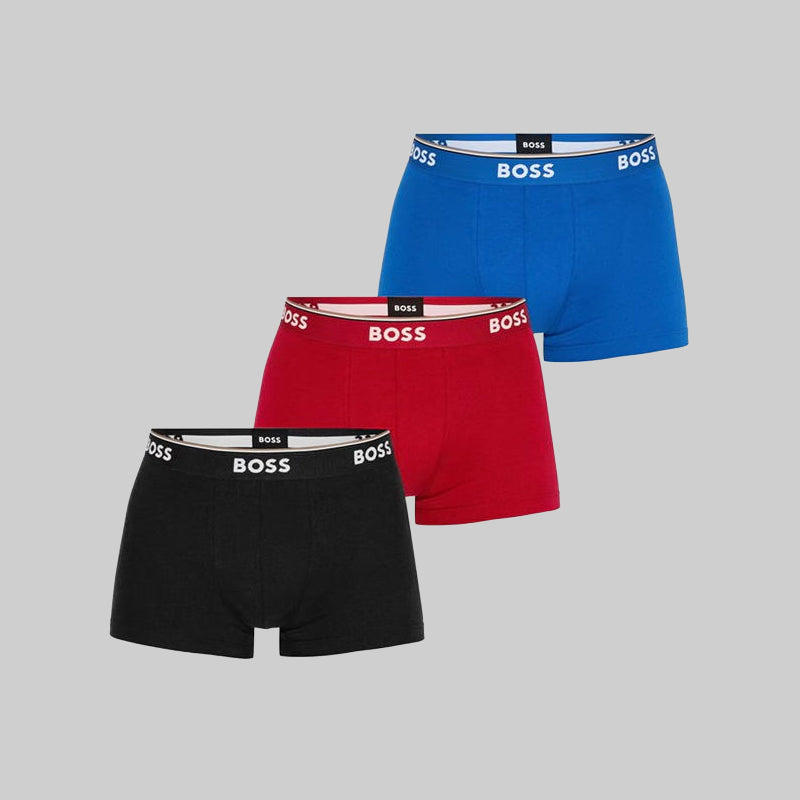 BOSS Power Cotton Stretch Boxer Trunks for Men – Multi-Pack