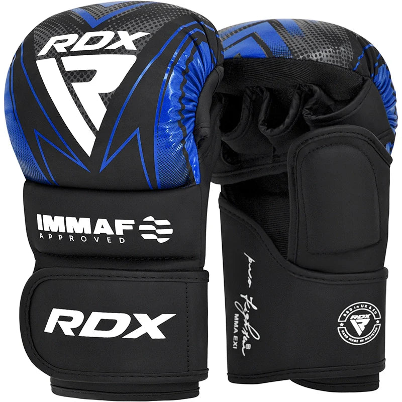 RDX Grappling Gloves Shooter Immaf-1 Blue