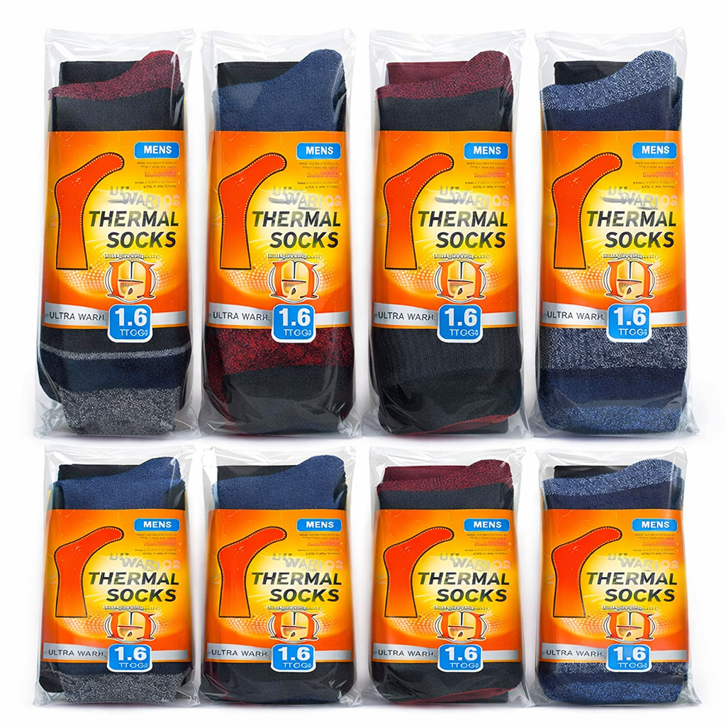 Men’s Extra-Warm Thermal Double-Layer Socks Pack of 6