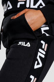 Fila Jacquard Tape Pants Black  Womens Joggers Gym Running Workout