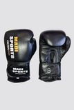 Leather Boxing Gloves Professional MMA Sparring Punch Bag Training Fight Black