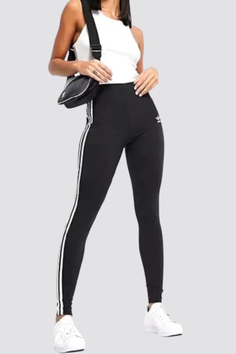 NEW ADIDAS ORIGINALS WOMEN'S TREFOIL TIGHTS ~ SIZE MEDIUM #H09426 BLACK